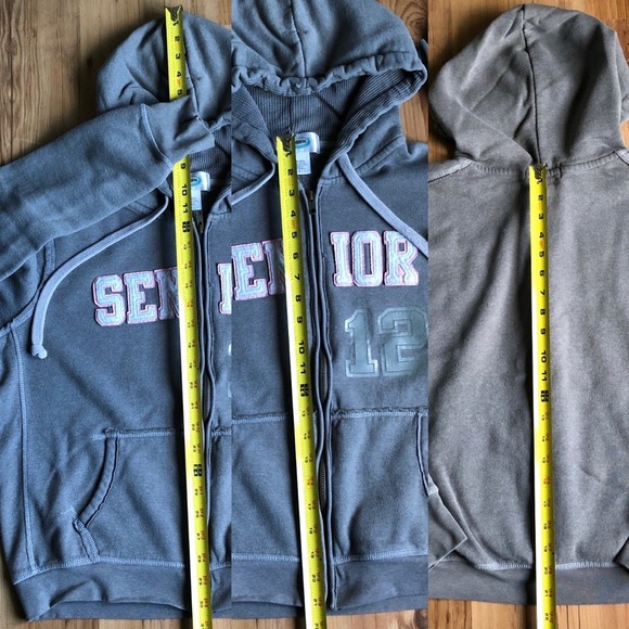 JOSTENS Senior 12 Full Zip Hoodie Jacket Distressed Large Gray Women’s - Picture 8 of 16